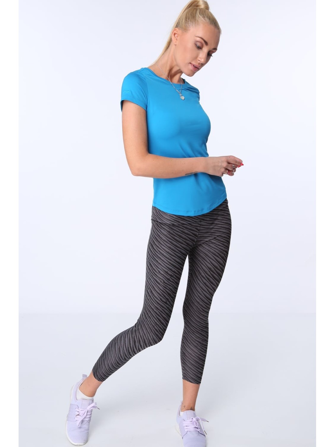 Dark gray patterned sports leggings MR15285 - Online store - Boutique